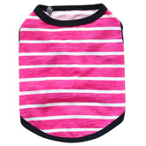 KUTKUT Drooling Stripe Print Shirt for Small Dogs | Breathable Autumn,Spring & Summer Cotton Sleeveless Shirt for ShishTzu, Maltese, Toy Poodle, Papillon (Size: L, Chest Girth 45cm, Back Leng